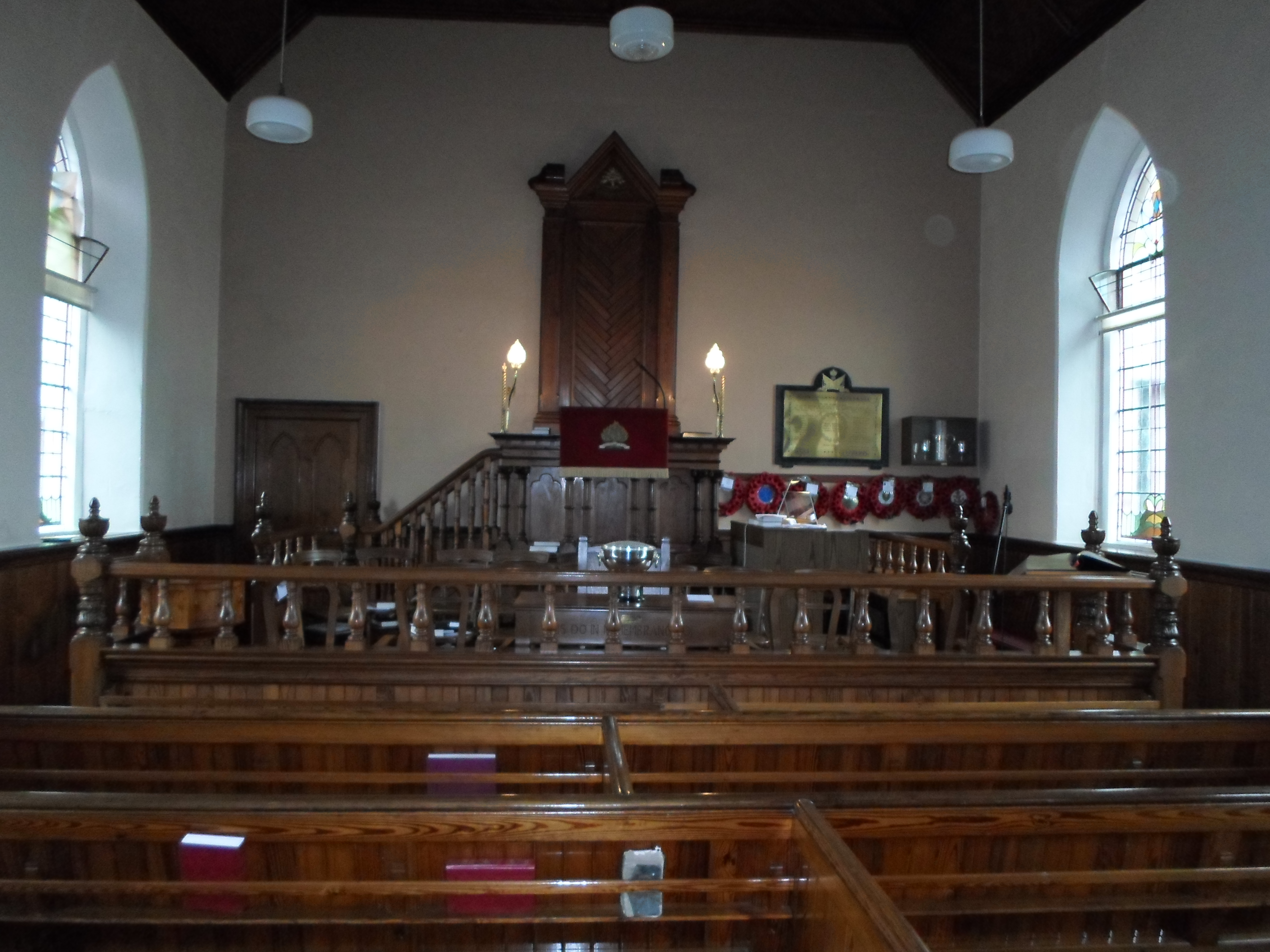 front of inside of Church